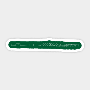 Horizontal Hand Drawn White Flute Sticker